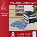Vacuum Seal Bags for Clothing Travel & Home Storage, travel vacuum bags with pump, Store Blankets, Comforters, Pillows, Seasonal Clothes Compactly,8 Pack With Electric Pump