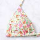 SHENHE Women's Summer Beach Random Vacation Beach Ditsy Printed Halter Bikini Top Floral Pink Green Medium (M)