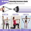 Resistance Bands with Handles for Women, 5 Level Exercise Bands Workout Bands for Physical Therapy, Yoga, Pilates, Door Anchor, Storage Pouch