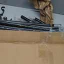 Black Double Corner Window Curtain Rods with Aluminum End Cap Finials and Brackets,1 Inch Diameter Dual Bay Window Curtain Rods, Adjustable 2 Sided 32-86 Inch Double Drapery Rod