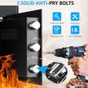 1.3 Cub Small Fire Safes Document Box Home, Security Home Safes Water and Fireproof with Digital Keypad, Spare Keys and Removable Shelf, Anti-Theft Fireproof Waterproof Safe for Home Money Valuables