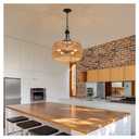Hemp Rope Pendant Light, Hand-Woven Lamp with Adjustable Chain Natural Rope Shade Ceiling Light Fixture