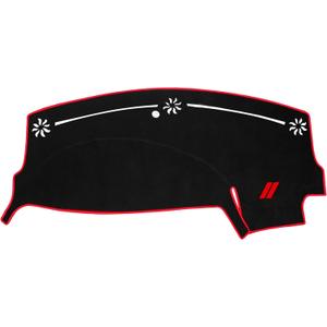 YOSRTER Dashboard Cover for Dodge Charger Accessories 2011-2021 2022 2023 Non-Slip Carpet Pad Dash Cover Mat No Glare UV Rays Blocker Sunshade Protector (Red Edge Red Trim