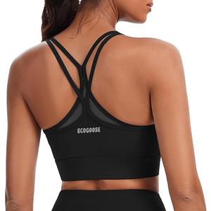 Sports Bra for Women, Tank Wide Straps Square Neck Criss-Cross Bra with Removable Cups for Yoga Gym Athletic Running, Small