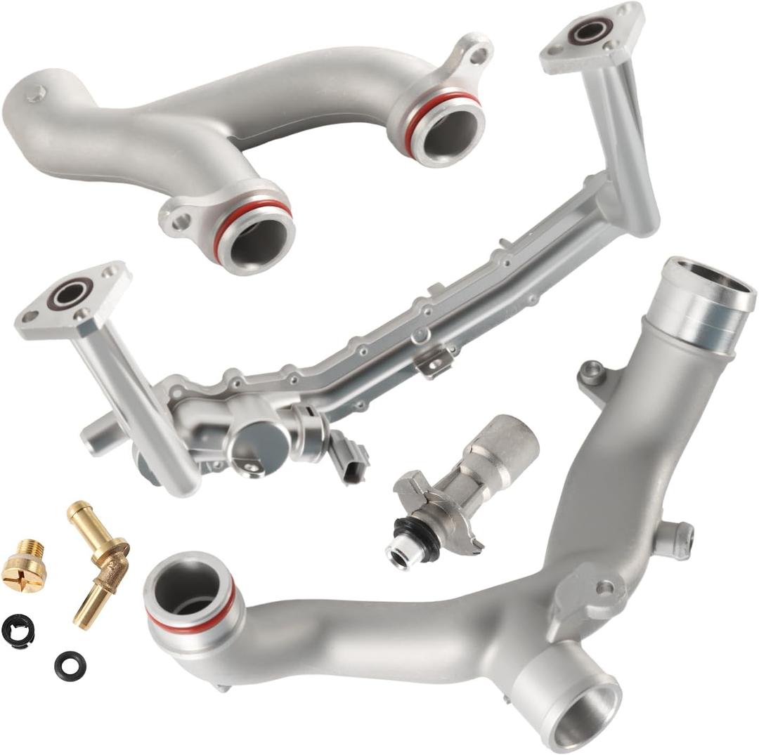 LR075991 LR092992 LR028136 LR049990 Metal Coolant Water Pipe System Kit Compatible with Land Rover Range Rover Sport LR4,Jaguar XF XJ XE 3.0L V6