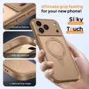 MOCCA Design for iPhone 17 Pro Max Case, Compatible with Magsafe [Premium Invisible Magnetic Ring Stand] [Military Drop Protection] Full Camera Guard Translucent Matte Slim Phone Cover 6.9",Brown