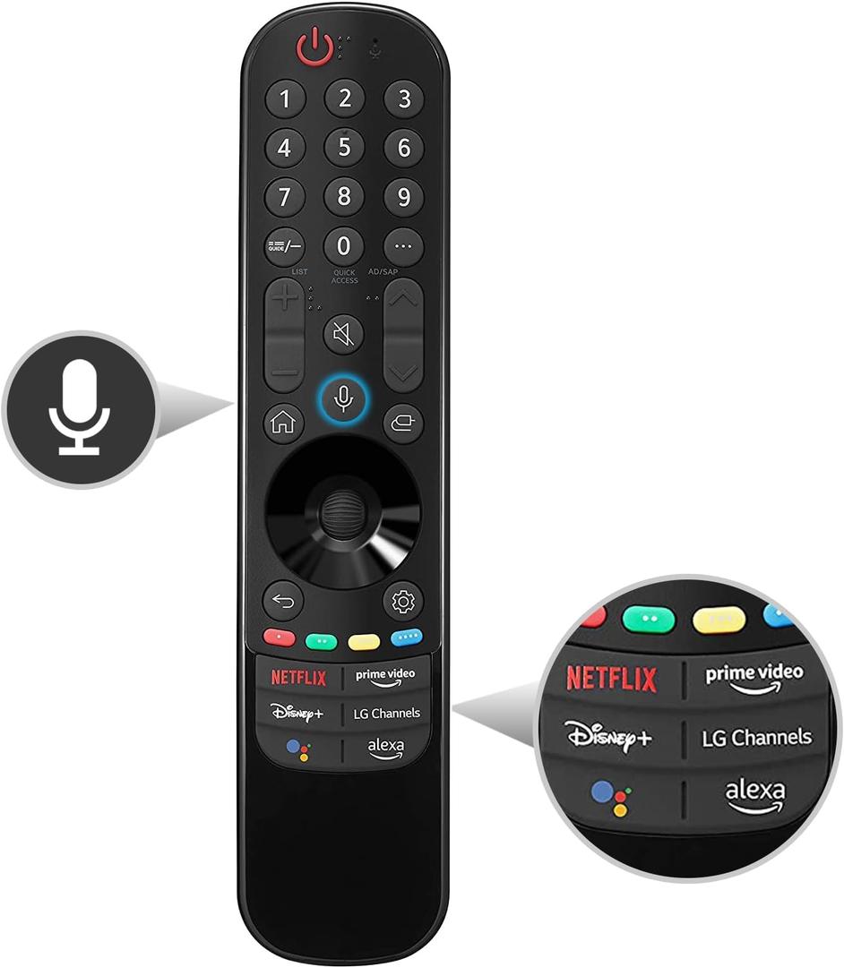 Magic Remote Replacement for LG Smart TV Remote with Alexa Voice and Pointer Function, Compatible with LG UHD OLED QNED NanoCell 4K 8K 2018-2024 Model TVs