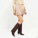 RBRKGNH Brown Suede Knee High Boots for Women Comfortable Pull on Pointed Toe 2 Inch Kitten Heel Fold Over Boots. 9, Brown