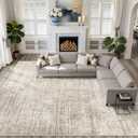 10x12 Area Rug Living Room: Washable Large Neutral Brown Rugs Abstract Soft Modern Stain Resistant Indoor Floor Non-Slip Carpet for Bedroom Nursery Kids Office Playroom Dining Room Under Table Home