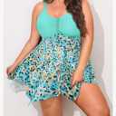 NIeyook Womens Plus Size Tankini Swimsuit 2025 Two Piece Tummy Control Bathing Suits for Women Swim Dress with Shorts, Size: XL