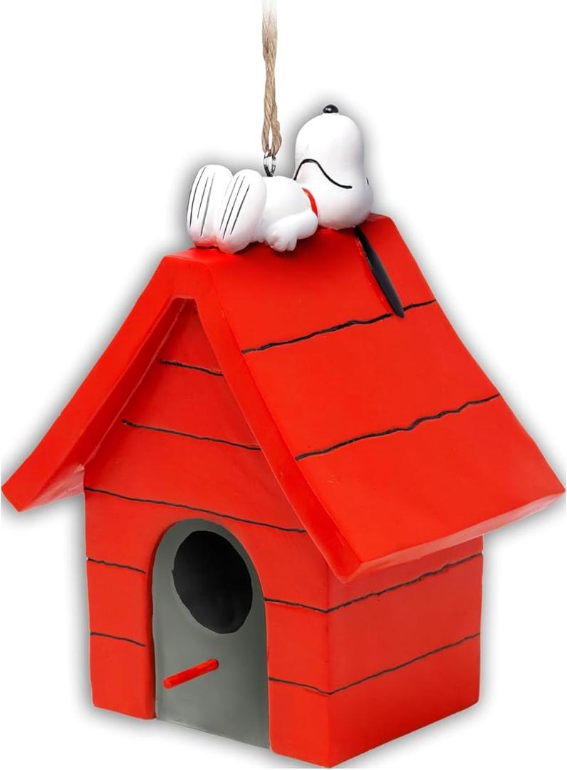 Spoontiques Snoopy Birdhouse - Garden Dcor - Hanging Novelty Decorative Bird House for Yard, Garden Decoration, Outdoor Patio