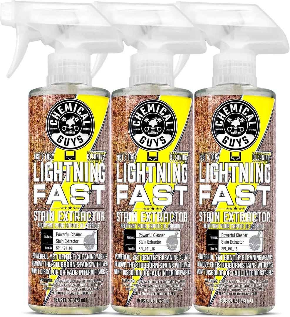 Chemical Guys SPI_191_1603 Lightning Fast Carpet and Upholstery Stain Extractor, (Fabric, Upholstery, & Carpet), Safe for Cars, Home, Office, Furniture & More, 16 fl oz