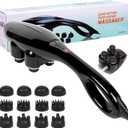 Handheld Massager, Four-Head Massage Gun, relieves deep Tissue Pain. Percussion Massage Function, Suitable for Massaging The Back, Neck, Shoulders, Legs, Limbs, Muscles, and Body.