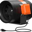 FICBXRA 14 INCH INCLINE DUCT FAN, 2450 CFM DUCY FAN CONSTANT SPEED - VENTILATION EXHAUST FAN FOR HEATING COOLING BOOSTER, GROW TENTS, HYDROPONICS, NSK/SLF BEARINGS, ETL LISTED