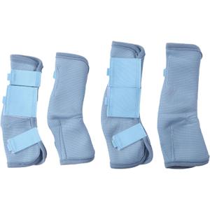 Horse Fly Boots Set of 4, Breathable Comfy Mesh Fly Boots for Horses, Non-Slip Horse Fly Leggings No More Stomping & Horsefly Nuisance Lightblue Full