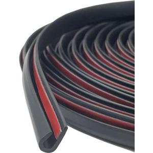 Rubber Edge Guard U Channel Trim Self Adhesive Metal Edge Protection Guard for Car Doors, Hatches, Lockers, Panels (20Ft, Black)