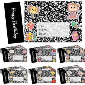 100 Pcs Happy Birthday Awards Cards Certificates for Students Bulk | Composition Notebook Classroom Birthday Bookmarks Cards Gifts from Teacher for Students Back to School Party Supplies