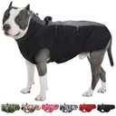 IKIPUKO Dog Winter Jacket - Size S, Warm Zip Up Snowsuit Dog Harness Vest, Reflective, Water-Resistant, Black