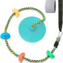 Tree Swing for Kids Backyard Single Disc Rope Seat for Tree Indoor Outdoor Playground Swing Set Accessories with Thickening 4 Ft Strap-Cyan
