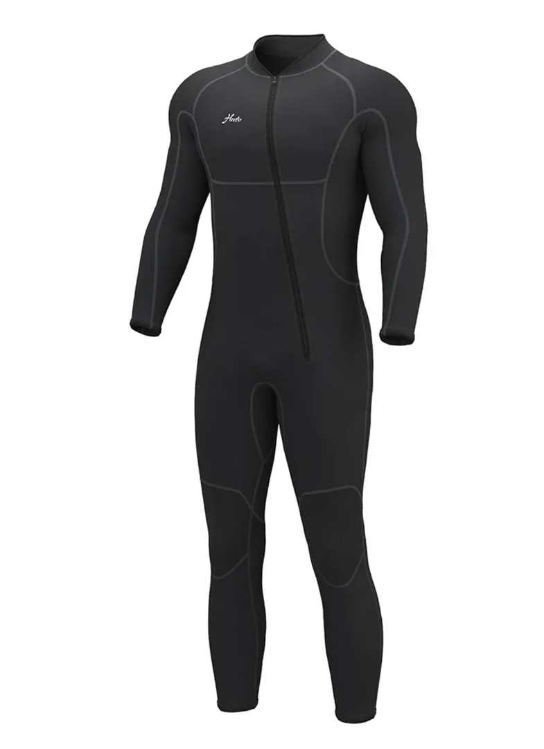 Hevto Men Wetsuits 3/2mm Neoprene Wet Suit Back Front Zip in Cold Water for Surfing Swimming Diving M
