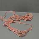 Lilosy Sexy Underwire Cute Push Up Strappy Embroidered Mesh Sheer Lingerie Set See Through Panty Bra (Small, Bow Pink)