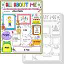 36 All About Me Posters, DIY Coloring Ready-To-Decorate And Fill In Posters, Student Self-Introduction Paper for School, Classroom, Great Way To Learn About Classmates Elementary Classroom Supplies