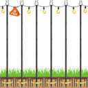 Aredy 6 Pack String Light Poles - 10FT Light Poles for Outside with Fork Base, Outdoor String Light Poles, Durable Poles for String Lights in Backyard, Deck, Garden, Wedding Events