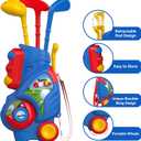 Liberry Toddler Golf Set, Upgraded Kids Golf Cart with Unique Shoulder Strap Design, Indoor Outdoor Sports Toys Gifts for Boys Girls 1 2 3 4 Years Old