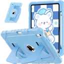 OKP Case for iPad A16 11th Generation 11 inch 2025/ 10th Generation 10.9 inch 2022, Shockproof Rugged Heavy Duty 11/10 th Gen i Pad Protective Cover with Pencil Holder/Kickstand, Sky Blue