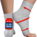 KEMFORD Ankle Compression Sleeve - Plantar Fasciitis Braces - Open Toe Compression Socks for Swelling, Sprain, Neuropathy, Foot Arch Support for Men and Women - 20-30mmhg, M, Grey