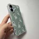 Cute Halloween White Ghost Case Compatible with iPhone 16, Spooky Ghost Case for iPhone 16, Cool TPU Bumper Phone Case Cover