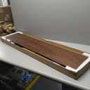 Walnut Monitor Stand for Desk (44 Inch) Large Monitor Stands for 2 Monitors, Desk Shelf for Top of Desk Walnut Monitor Shelf