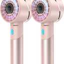 3PCS Handheld Fan, Mini Small Portable Turbo Fan, Rechargeable with 4 High Speeds Personal Fans, Max 16H Runtime, For Travel, Office, Outdoor - Pink