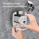360° Swivel Shower Head Holder with Suction Cup | 10kg Load Capacity, Tool-Free Installation in Seconds | Removable and Rust-Resistant Shower Bracket with Storage Hook (Silver)
