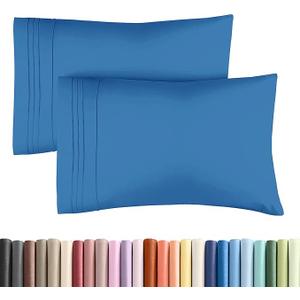 King Pillow Cases Set of 2 - Ultra Soft Hotel Quality Pillowcase Covers - Comfy, Cozy & Wrinkle Free - Shrinkage, Stain and Fade Resistant - Machine Washable Pillow Protectors - 2 Piece Set - Spa Blue