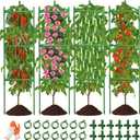 4 Pack Large Tomato Cage for Garden Up to 49" H X 16" W Metal Plant Support Stakes with Clips Triangle Pea Cages Cucumber Trellis for Vegetables Pots Vines Flowers Climbing Plants