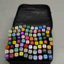 AnyMark Alcohol Markers, 80 Colors Dual Tip Art Coloring Markers Set for Adult Book Drawing Sketching Painting, Chisel & Fine, Black Penholder