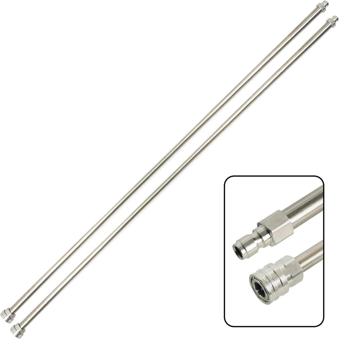 Hourleey Pressure Washer Extension Wand, 120 Inch (10ft) Stainless Steel with 1/4" Quick Connect Power Washer Lance, 2 Pack 60" Each Wand