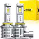 AUXITO 9006/HB4 Bulbs, 30000LM Brightness 6500K White, 1:1 Mini Size, Non-Polarity Plug and Play, HB4 Halogen Fog Lamp Replacement, Canbus Ready, Pack of 2