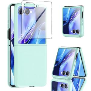 2 x Astter for Samsung Galaxy Z Flip 7 Case,Galaxy Z Flip 7 Case with Screen Protector,Shockproof Drop-Proof Slim Hard PC Protective Cover for Samsung Z Flip7-Green