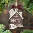 First Home Ornament 2025 - House Warming Gifts New Home 2025, New House Gift for Couple, Him Her, Housewarming Gift Ideas for Newhouse Owners, Wooden Ornaments for Christmas Tree Decorations