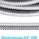 25 ft 3/4 Inch Reduced Wall Flexible Metal Conduit, Low Voltage,Galvanized Steel Outdoor Electrical Conduit for Greenfield Wiring, Cable Management
