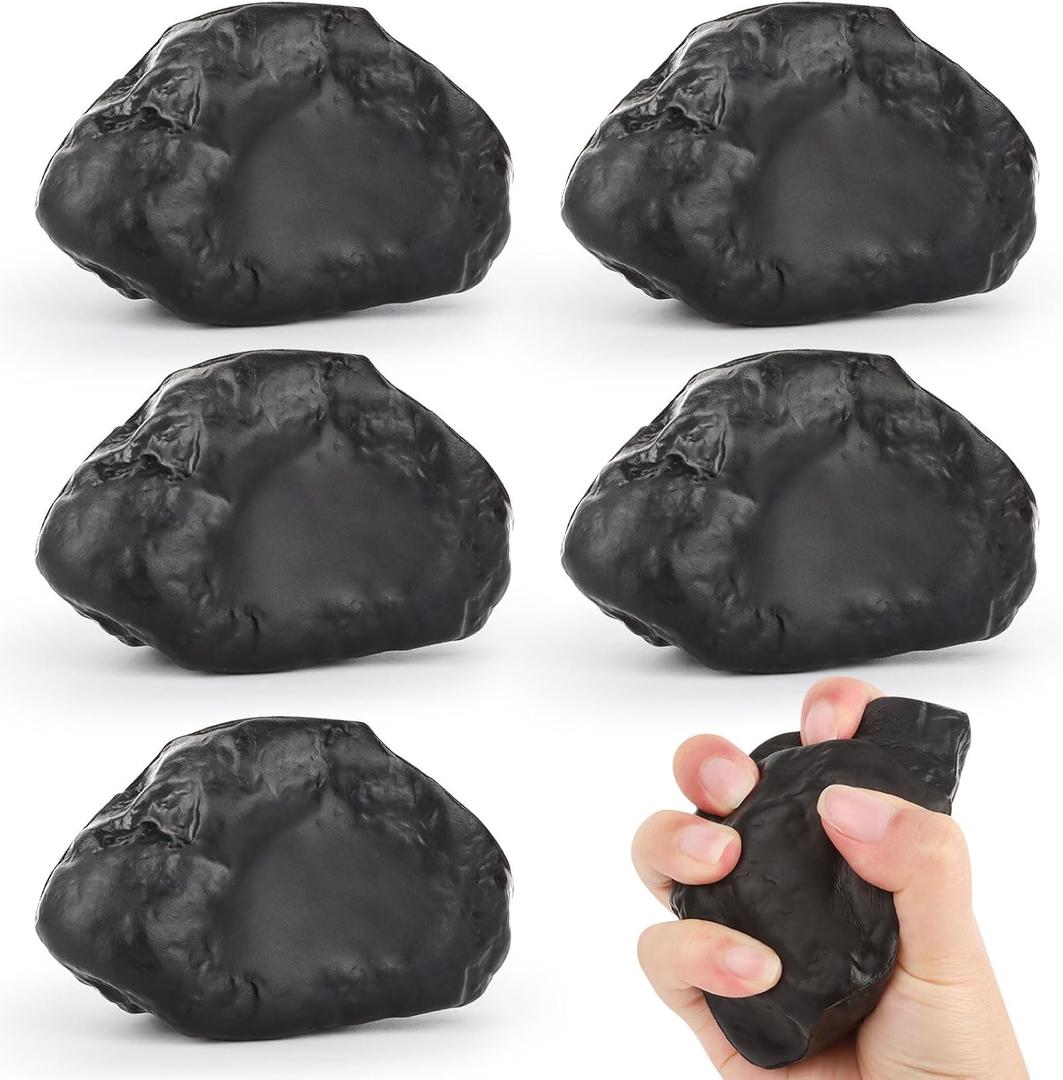 Stress Balls for Adults Kids 5 Packs Stone Foam Squeeze Balls Bulk Stress Relief Balls Squeeze Toys Appreciation Gifts for Employees Teachers Party Favors Gift Bag Fillers