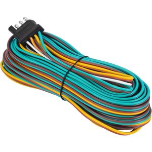 35FT Trailer Wiring Harness Kit, 4 Wire, Color Coded Wishbone Style, 42" Ground, 4 Pin Connector