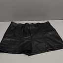 Womens Casual Faux Leather Shorts (XX-Large, Pocket-black)