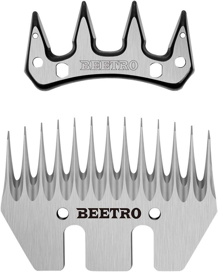 BEETRO Sheep Shears Replacement Blades, Professional Stainless Steel Clipper Blades for Sheep Alpacas Goats and More (13-tooth)