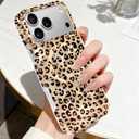 Magnetic for iPhone 17 Pro Case Cute Leopard Shockproof Cover-Light Brown