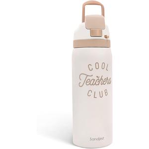 Teacher Insulated Stainless Steel Water Bottle with Straw for Sports and Travel, Cool Teachers Club, 32oz, Gifts for Women Apperciation Birthday Christmas