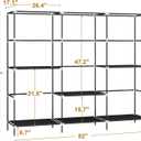 MOGELAFOO 83" Closet Wardrobe, Portable Closet for Bedroom, Freestanding Clothes Rack with Non-Woven Fabric Cover, 5 Hanging Rods, 6 Storage Shelves, Clothes Storage Organizer, Black