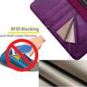 DuckSky for iPhone 15 Pro 6.1" Genuine Leather Wallet case 【RFID Blocking】【4 Credit Card Holder】【Real Leather】 Flip Folio Book Phone case Protective Cover Women Men for Apple 15 Pro case Purple